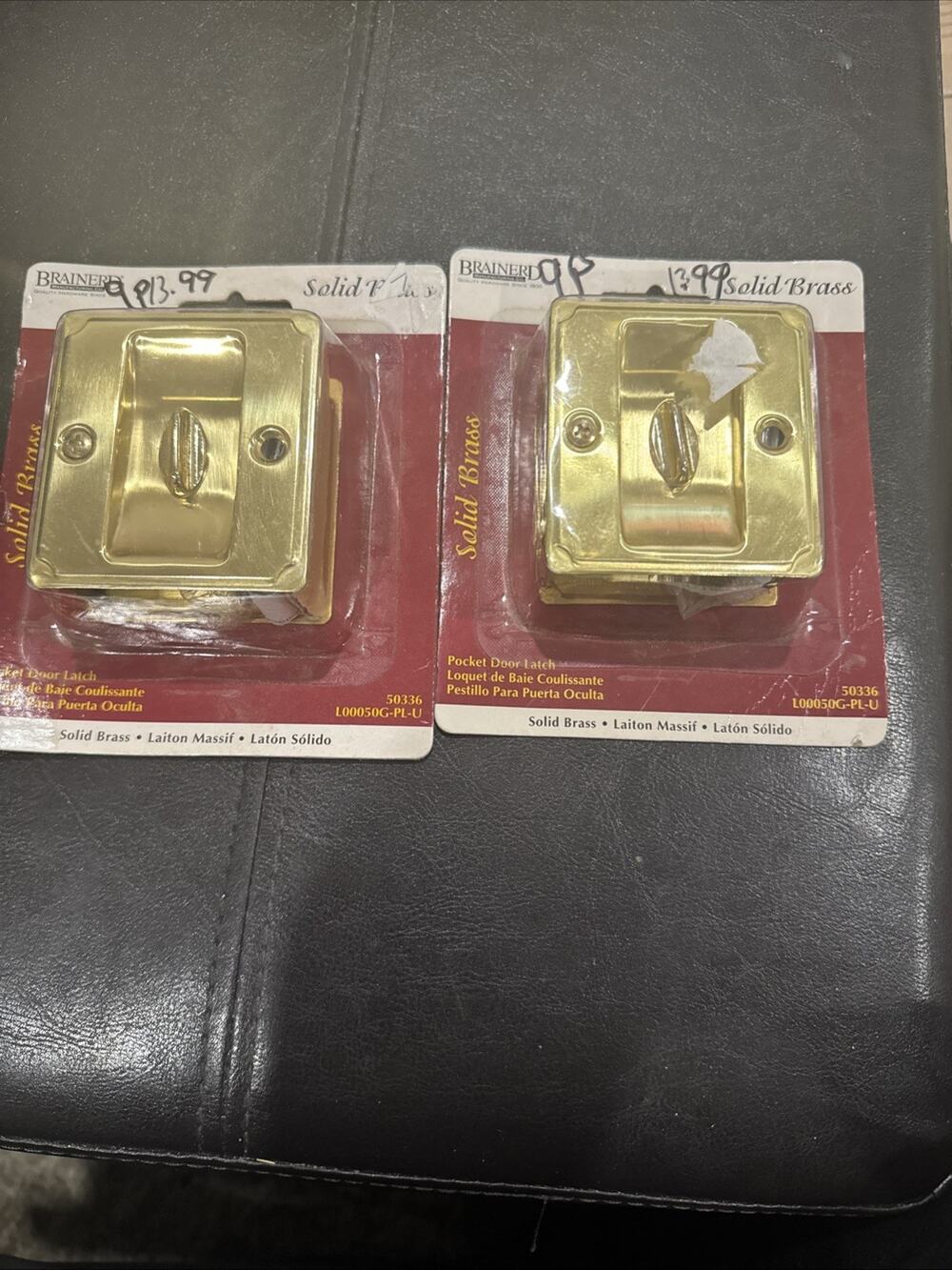 Lot 2 Brainerd Pocket Door Latch Pull 50336 Solid Brass LN